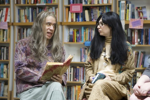Brownstein, right, with Fred Armisen in <i>Portlandia</i>.
