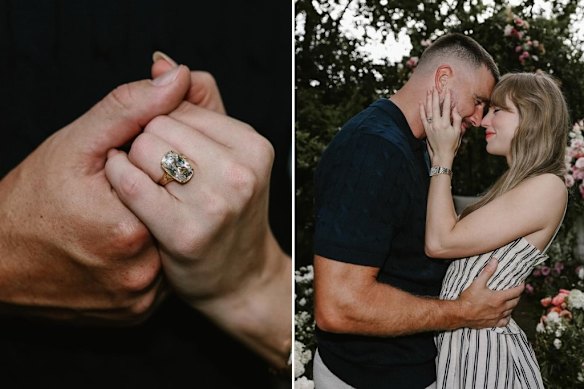 Taylor Swift and Travis were engaged. The singer's engagement ring contains an old mine bright cut diamond.