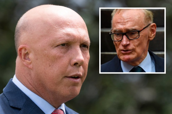 Peter Dutton, left, with former NSW premier and foreign minister Bob Carr. 