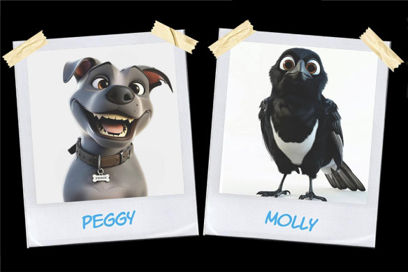 An animated series featuring Peggy and Molly, the Gold Coast staffy and magpie, is in the works.