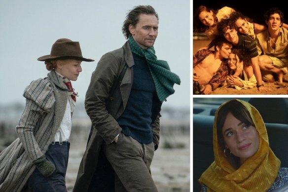 Clockwise from main: Claire Danes and Tom Hiddleston in The Essex Serpent, Now & Then and Niv Sultan in Tehran.