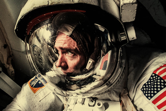 Daniel Barry, a mission specialist, during an underwater simulation of a space walk at the Johnson Space Center in Houston in 1999.