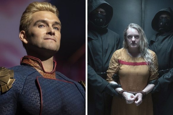 Overlooked (from left): Antony Starr in The Boys and Elisabeth Moss in The Handmaid’s Tale.