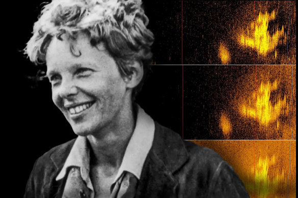 Amelia Earhart and vision of the supposed wreckage.