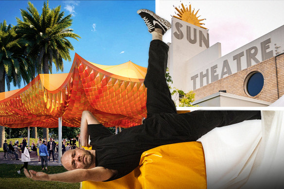 From left: Take the kids to see the new MPavilion; don’t miss dance company Chunky Move at the FRAME festival; and sneak in a morning movie at Yarraville’s Sun Theatre.  