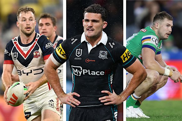 In demand: Sam Walker, Nathan Cleary and Hudson Young