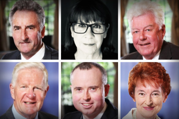 Leaders of the Royal Automobile Club of Australia. (Top row, left to right) Stephen Hathway, Holly Campbell,  Michael Harrison. (Bottom row, left to right) Peter Reed, Robert Armitage, Megan Lavender.