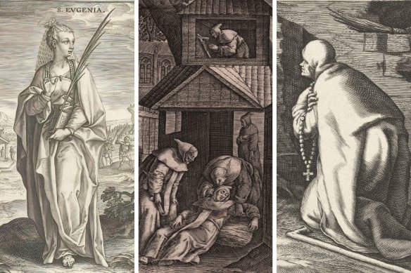 From left, Saints Eugenia, Euphrosyne and Pelagia inspire the central character in Emily Maguire’s Rapture.