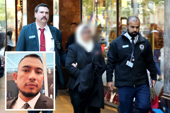 Samiuddin Khaja (inset) is allegedly at the centre of a sophisticated scam that siphoned $1.4 million from elderly people to gambling accounts with the help of his wife, who was arrested in Sydney in May (main picture).