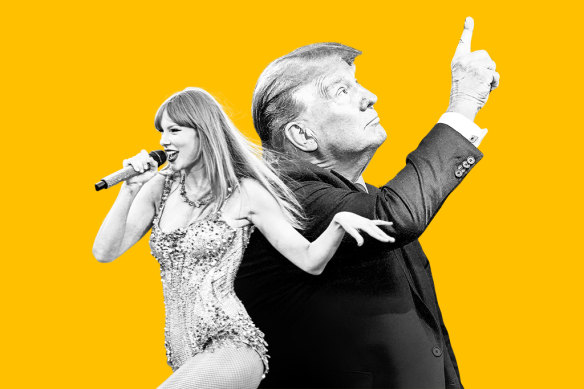 Taylor Swift has turned her back previously on US presidential contender Donald Trump.