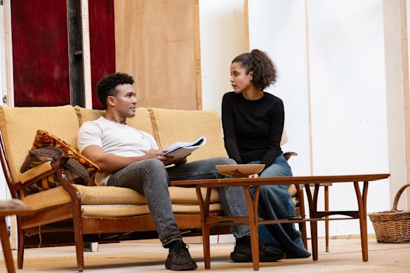 Barry Conrad and Kirsty Marillier in rehearsal for Destiny.