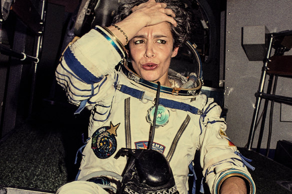 French astronaut Claudie Andre-Deshays between training exercises at the Zvezdniy Gorodok space training facility near Moscow in 1994. 