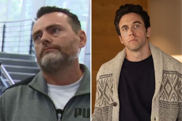 The real Clive Rothwell, and the character Clive played by Ashley Zukerman. 