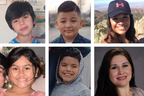 Victims: Uziyah Garcia (8), Xavier Lopez (10), Amerie Jo Garza (10), Jose Flores jnr (10), fourth grade teachers Eva Mireles and Irma Garcia.