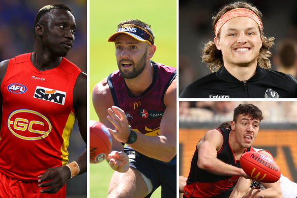 Arrivals at Hawthorn: Mabior Chol, Jack Gunston, Jack Ginnivan and Massimo D’Ambrosio.