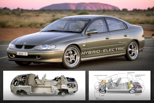 The ECOmmodore hybrid concept Holden and the CSIRO developed promised to use half the fuel as a conventional model but was never put into production. 