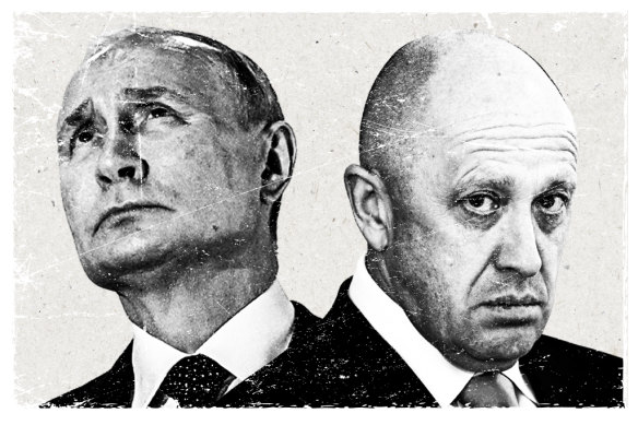 Vladmir Putin and Yevgeny Prigozhin.