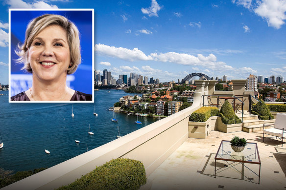 Tesla chair Robyn Denholm has set an apartment record north of the Harbour Bridge at $27.5 million.