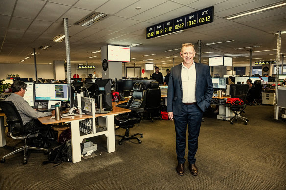 Mark Cameron, Qantas’s head of safety, in the airline’s operations centre in Mascot, Sydney. 