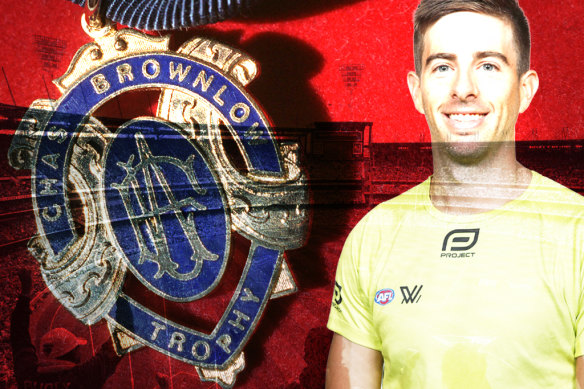 Field umpire Michael Pell was one of four men arrested in a police investigation into suspicious Brownlow betting.