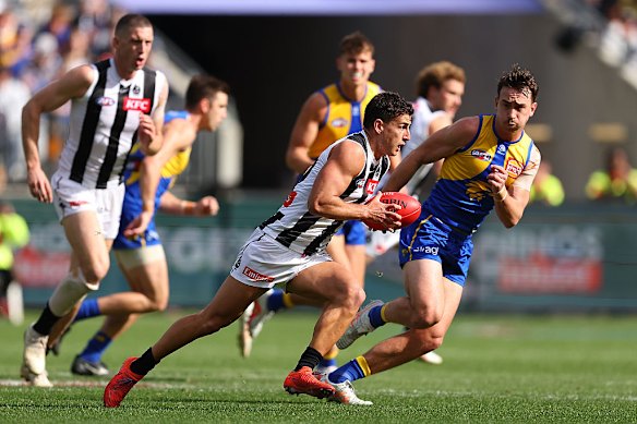 Nick Daicos led Collingwood to victory over the Eagles.