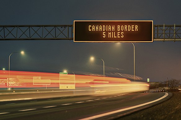 Traffic heads from the US to Canada.