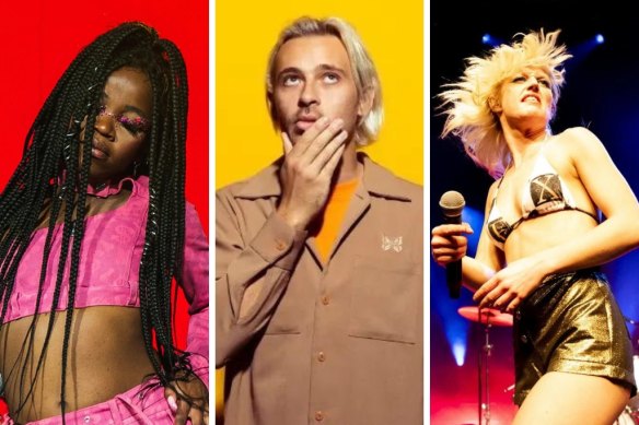 Tkay Maidza, Flume and Amy Taylor from Amyl and the Sniffers.