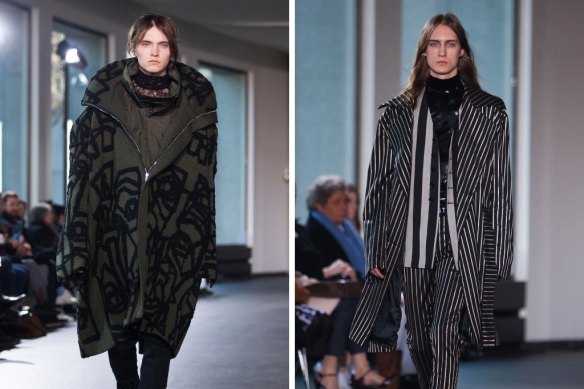 Two looks from Strateas Carlucci’s Paris Fashion Week show held at the Australian Embassy in 2016.