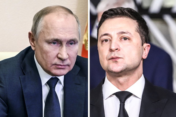 Russian President Vladimir Putin and Ukraine’s Volodymyr Zelensky.