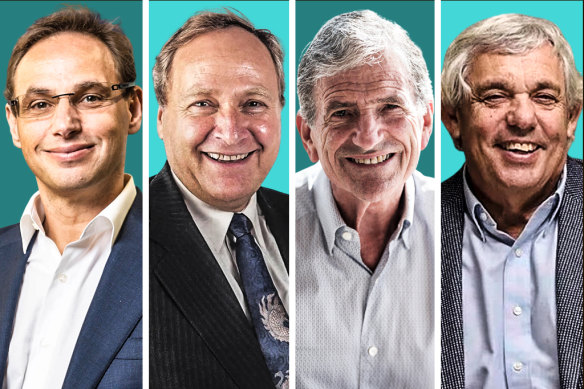 A who’s who of Australian businessmen have invested in Mosaic Brands from left to right: Zac Fried, Morry Fraid, Tony Berg and Phil Green.