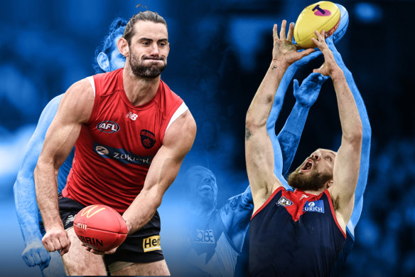 Demons teammates Brodie Grundy (left) and Max Gawn form a potent ruck duo.
