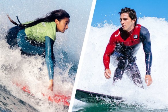 Poppy Tetanui (Lilliana Bowrey) and Marlon Sousa (Joao Gabriel Marinho) do their own surfing in the show.