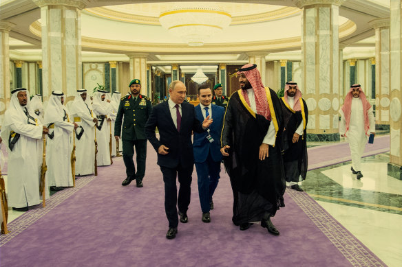 Russian leader Vladimir Putin visits MBS  in Riyadh in December. 