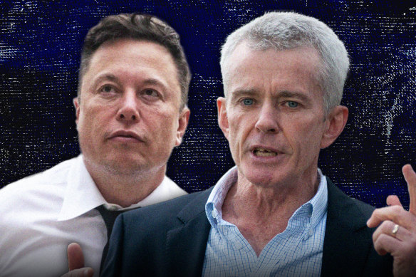 Elon Musk (left) and Malcolm Roberts.