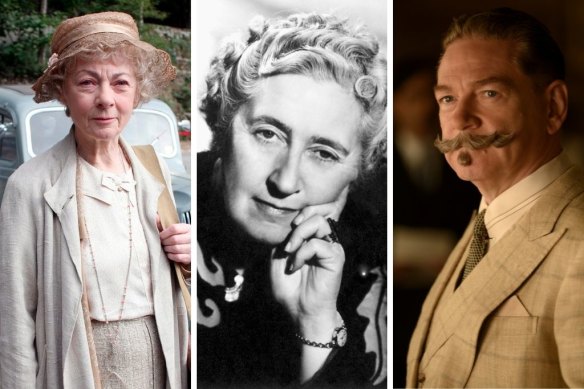 Agatha Christie, centre, creator of the reliable Miss Marple (Geraldine McEwan) and Hercule Poirot (Kenneth Branagh), is inspiring a new wave of crime fiction.