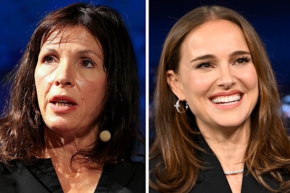 Rachel Cusk (left) has reportedly based her new novel on Natalie Portman.
