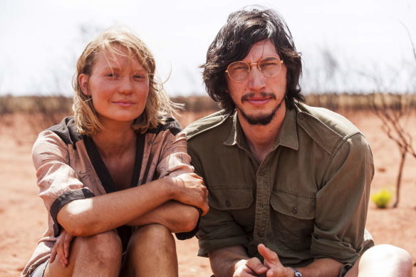 With Adam Driver on the set of Tracks, based on Robyn Davidson’s memoir.