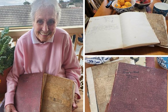 Mirandi Riwoe’s new book, A Short History of Longans, is inspired by her family’s recipe books. Her mum is pictured with two of them.