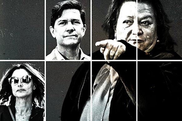 Bianca Hancock and her brother John (left) have long been at odds with their mother Gine Rinehart.