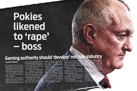 NSW Gaming and Racing Minister David Harris issued the ministerial directive in 2025, and the subsequent Telegraph coverage.