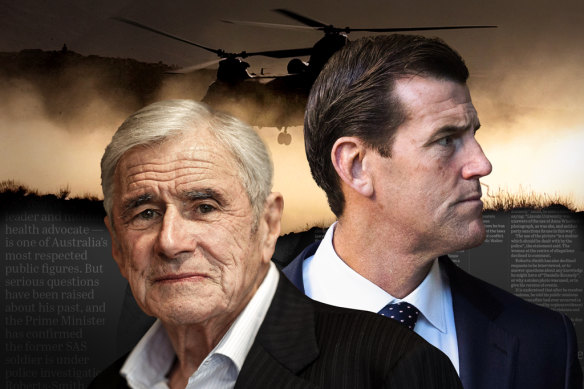 Ben Roberts-Smith’s lawsuit is being bankrolled by Kerry Stokes (left).