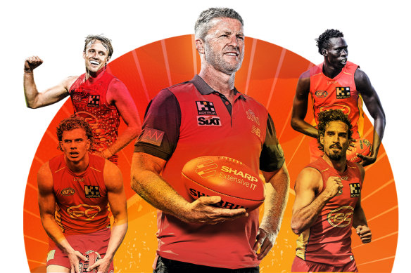 Rising Suns: Damien Hardwick and the young Gold Coast stars are on the brink of a meteoric rise.