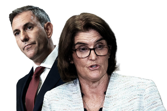 Treasurer Jim Chalmers and RBA governor Michele Bullock.