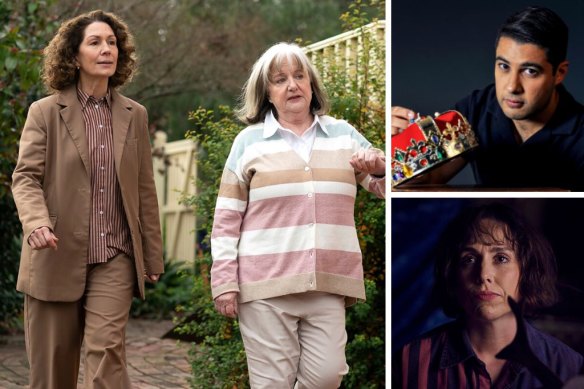Clockwise from main: Kitty Flanagan and Denise Scott in Fisk, Marc Fennell presents Stuff the British Stole and Alison Bell in Significant Others.
