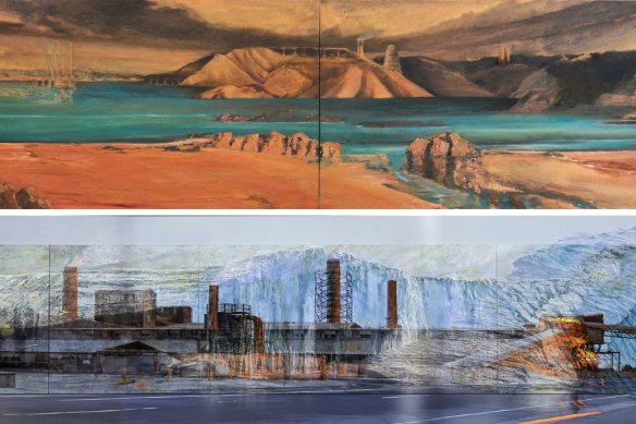 Mandy, Martin, Beyond Eden, 1987 (top, detail) and Luminous relic, 2017 (detail).