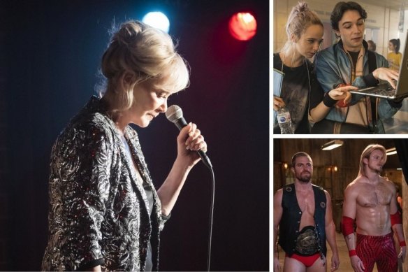 Clockwise from main: Jean Smart in Hacks, One of Us is Lying and Heels.