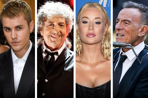 Justin Bieber, Bob Dylan, Iggy Azalea and Bruce Springsteen have each sold some of their music rights and royalties in recent years.