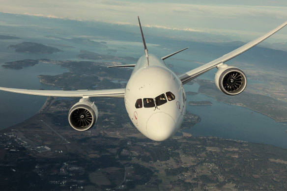 An example of “generation four”, a Qantas Dreamliner in 2018.