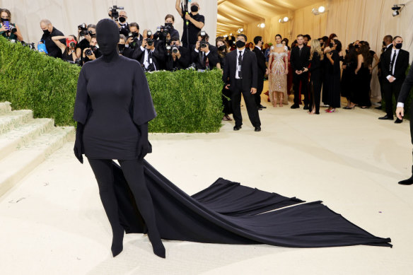 Me and my shadow: Kim Kardashian in Balenciaga at The Met Gala.