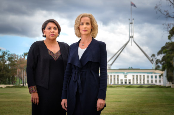 Independent women: Deborah Mailman as Alex Irving and Rachel Griffiths as Rachel Anderson in Total Control.